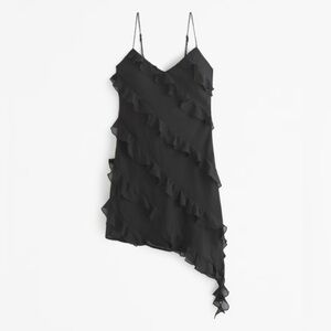 Abercrombie & Fitch black ruffle mini dress